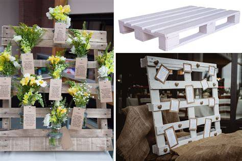 Decorazioni per matrimonio con pallet e legno grezzo