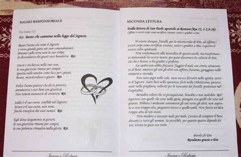 Libretto della cerimonia religiosa con citazioni bibliche.