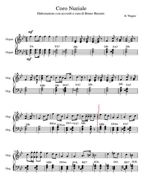 Partitura del Coro Nuziale di Wagner