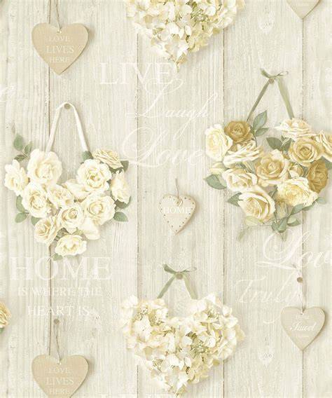 Carte da parati floreali in stile shabby chic