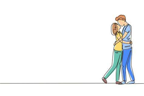 Illustrazione stilizzata di una coppia che si abbraccia per un logo di matrimonio