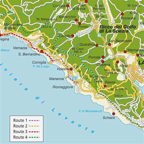 Mappa delle Cinque Terre