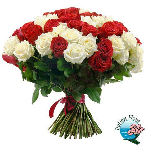 Bouquet di rose rosse e bianche