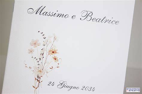 copertina album matrimonio con fiori essiccati