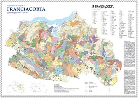 Mappa della Franciacorta con cantine evidenziate
