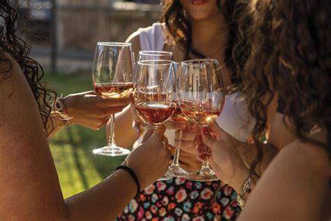 Brindisi tra amiche in cantina