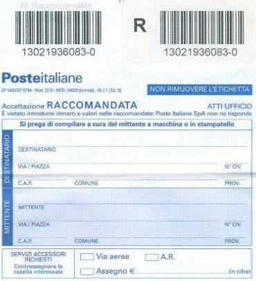 Simbolo di raccomandata con ricevuta di ritorno