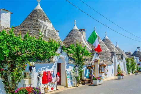 Trulli pugliesi con fiori