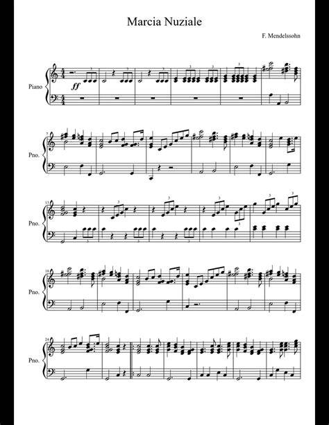 Partitura musicale della marcia nuziale