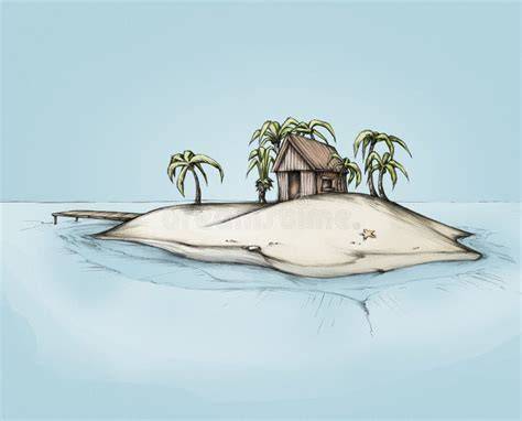Illustrazione di una casa incantata su un'isola