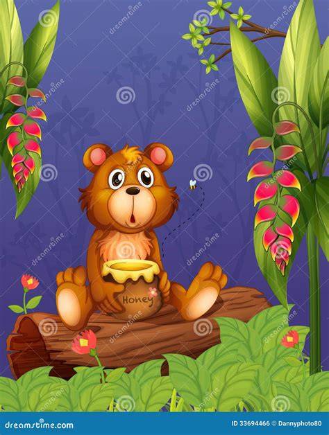 Illustrazione di un orso che guarda un biscotto