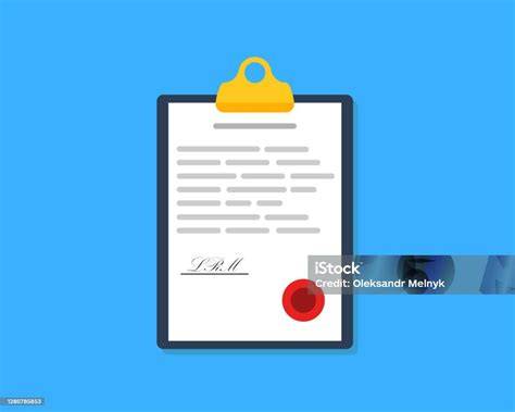 Illustrazione di un documento di giuramento con sigillo e penna