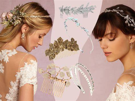 Varietà di accessori per capelli da sposa: diademi, fermagli e fiori