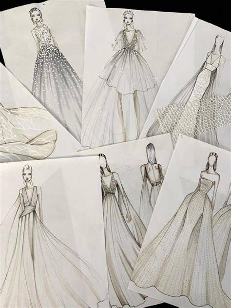Bozzetti di abiti da sposa