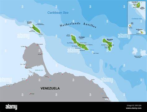 Mappa delle Antille Olandesi