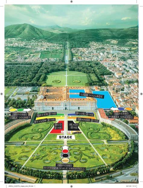 Mappa di Caserta e provincia con punti di interesse per addio al nubilato
