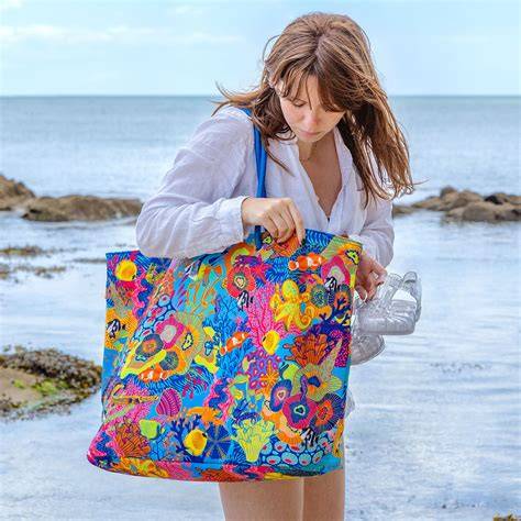 Collezioni di borse da spiaggia in juta colorata