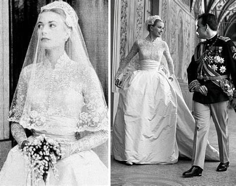 Grace Kelly con il suo abito da sposa
