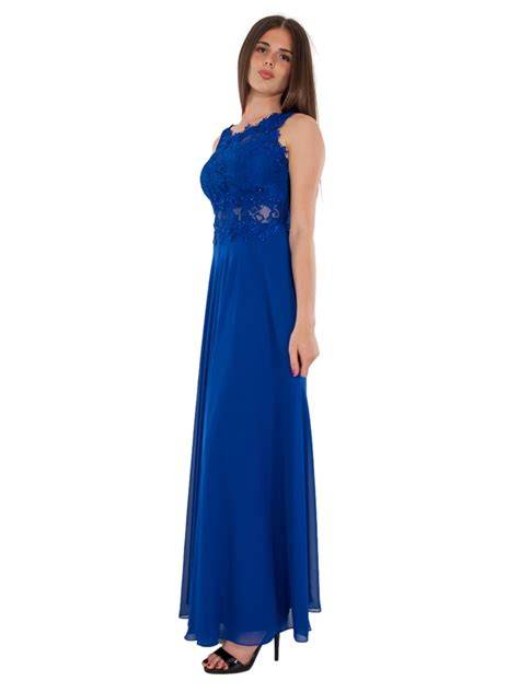 Abito lungo blu elegante da donna