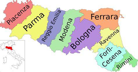 Mappa della Romagna con evidenziata la provenienza dei capi