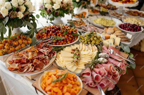 Buffet di antipasti italiani colorato