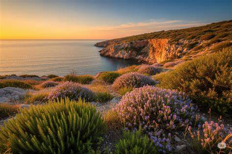 Panoramica della macchia mediterranea di Lampedusa