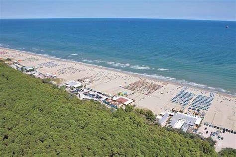 Vista panoramica di Marina di Ravenna con il mare e la pineta