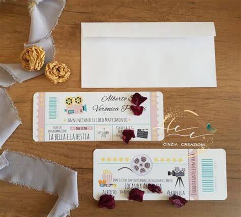 Invito matrimonio tema cinema Tiffany