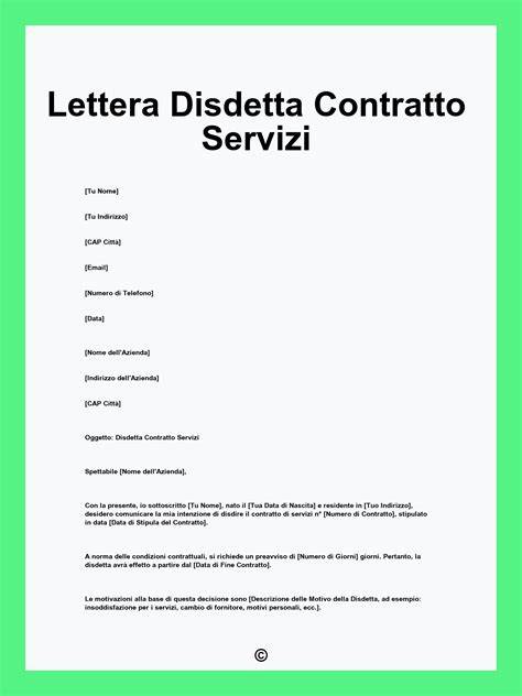 Modello lettera di disdetta contratto
