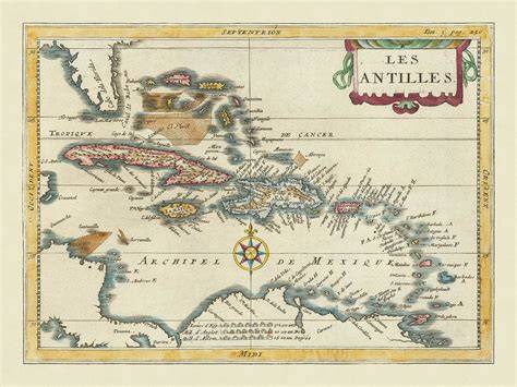Mappa delle Antille con rotte di spedizione