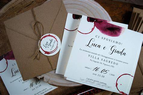 Design di inviti di matrimonio a tema