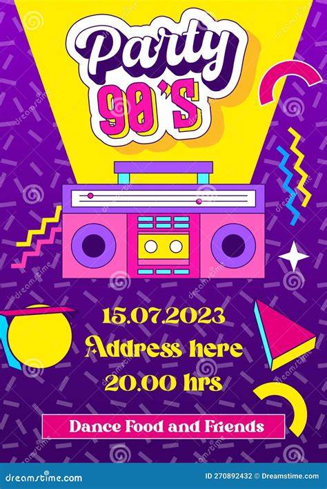 Esempio di invito a tema anni '90