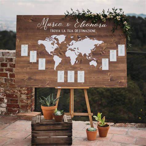 Tableau mariage con elementi naturali