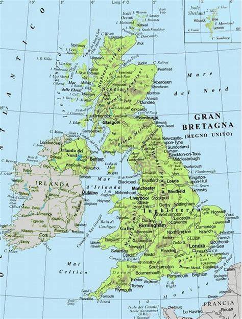 Mappa dell'Inghilterra medievale con York e Lancaster