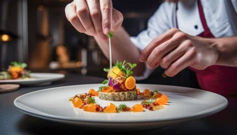 Dettaglio di un piatto gourmet servito a Villa Lucrezio