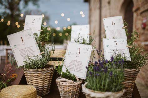 Tableau de mariage a tema natura con piante