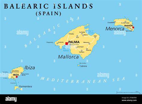 Mappa di Formentera con indicazione delle Baleari