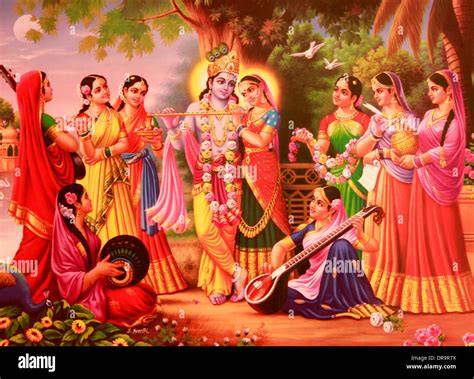 Raffigurazione di Krishna con abiti gialli