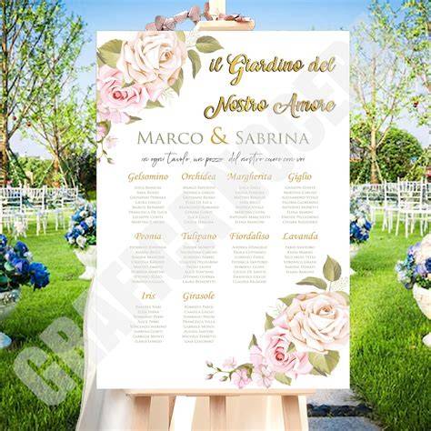 Tableau mariage a tema floreale