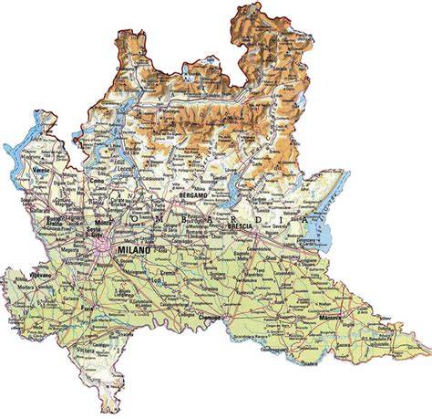 Mappa della Lombardia del XVII secolo