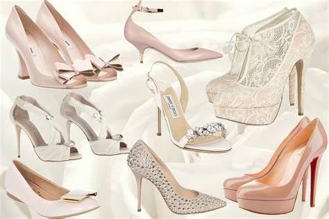 Diverse tipologie di scarpe da sposa rosa cipria