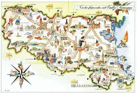 Mappa dell'Emilia-Romagna con alcuni punti di interesse