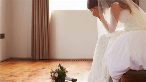 sposa disperata prima del matrimonio