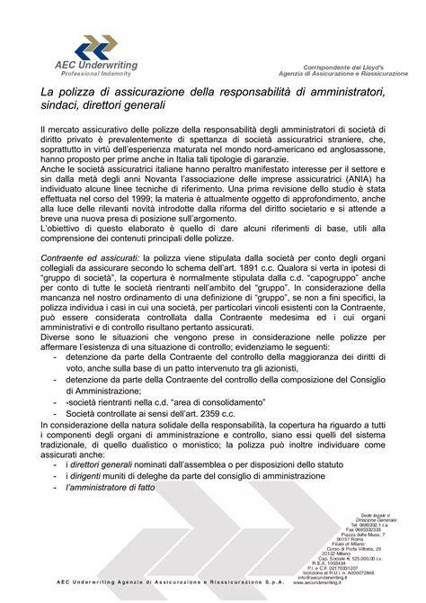 Schema delle coperture offerte dalla polizza