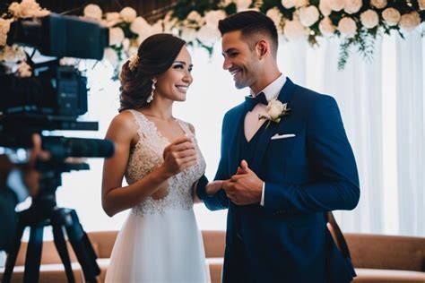 Videomaker che filma un matrimonio