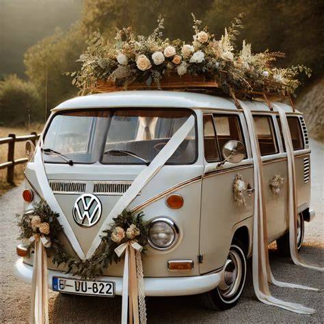 Volkswagen Bulli decorato per matrimonio