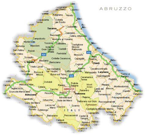 Mappa della regione Abruzzo con evidenziata la presenza del servizio