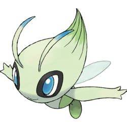 Illustrazione di Celebi, Pokémon di tipo Psico/Erba