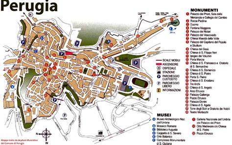 Mappa della provincia di Perugia con evidenziate le principali località turistiche e i comuni.