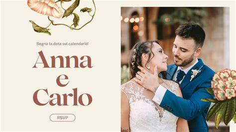 Esempio di un sito web di matrimonio con galleria fotografica e lista nozze